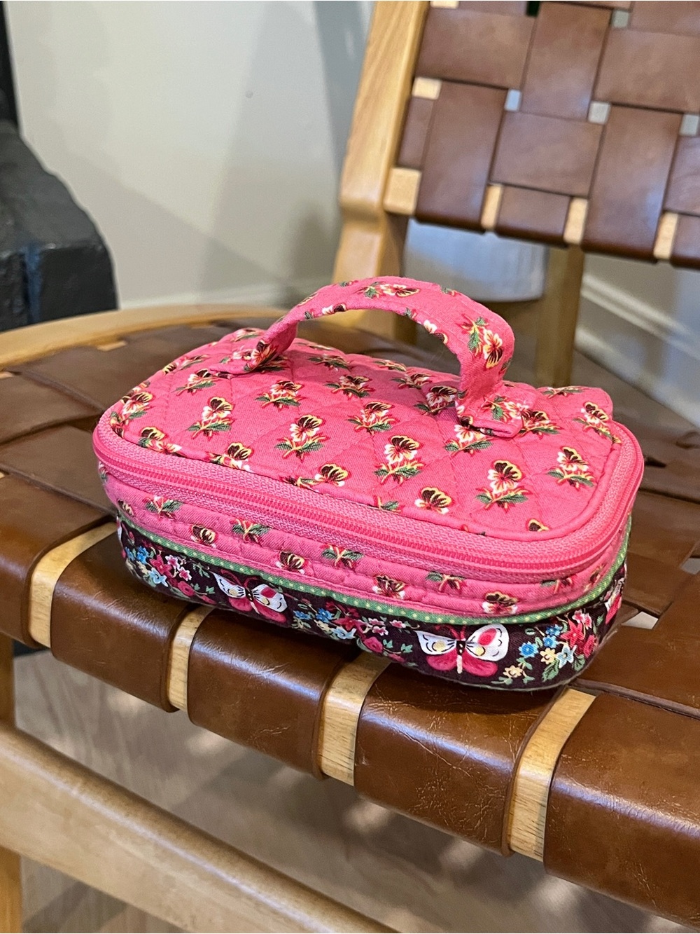 Vera Bradley Pink Pansy Small Jewelry Case